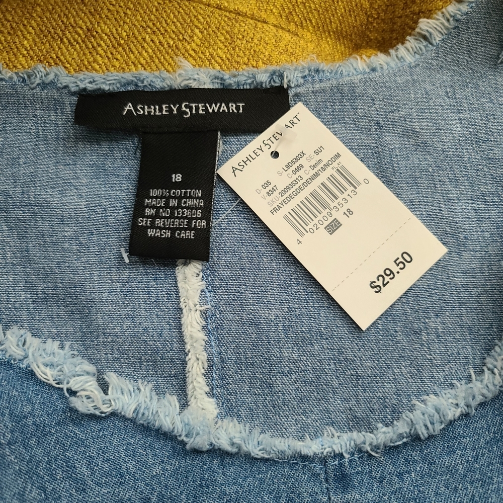 A denim sleeveless top